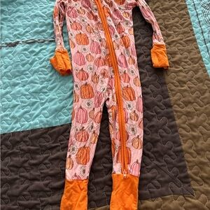Kids Pumpkin Pattern Footed Pajama